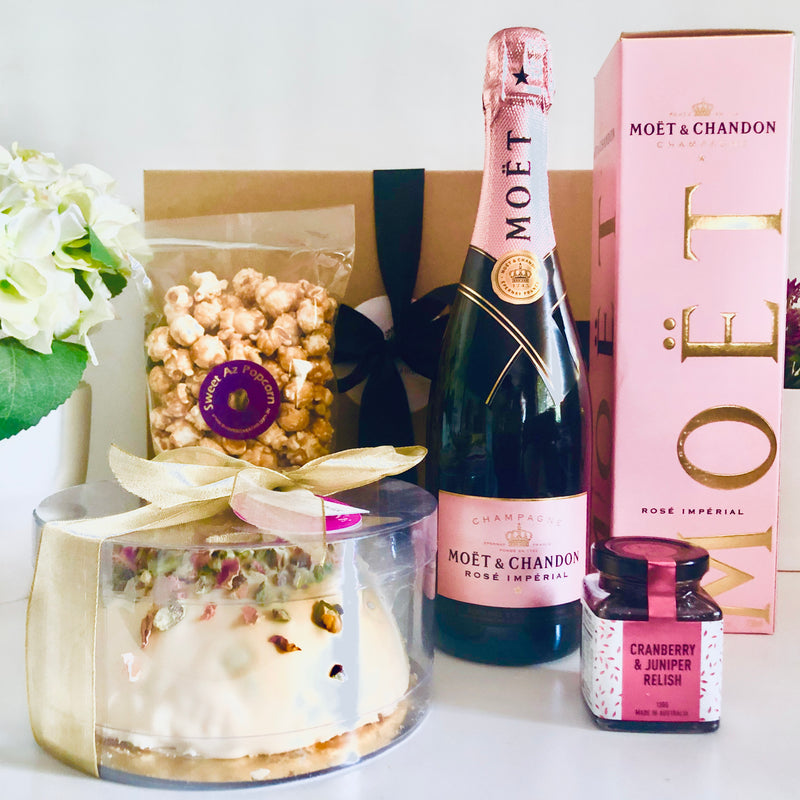 Moet champagne and nougat gluten free gift box